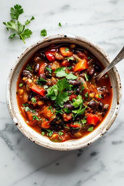 Easy One Pot Vegetarian Black Bean Chili