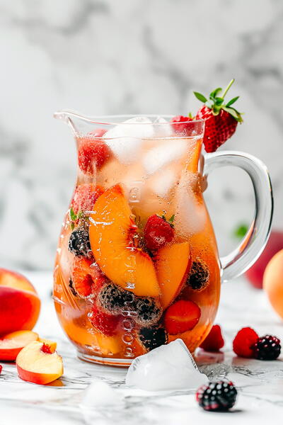 Sparkling Peach Sangria With Champagne Sparkling Peach Sangria With Champagne