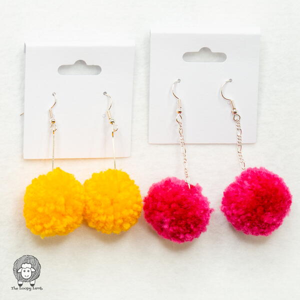 Diy Pom Pom Earrings From Scrap Yarn Diy Pom Pom Earrings From Scrap Yarn