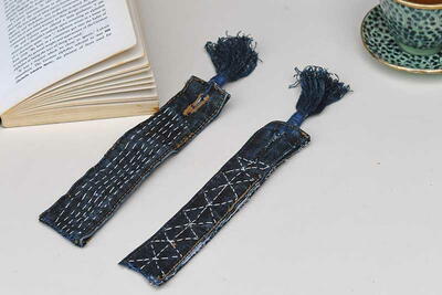 Embroidered Denim Bookmarks