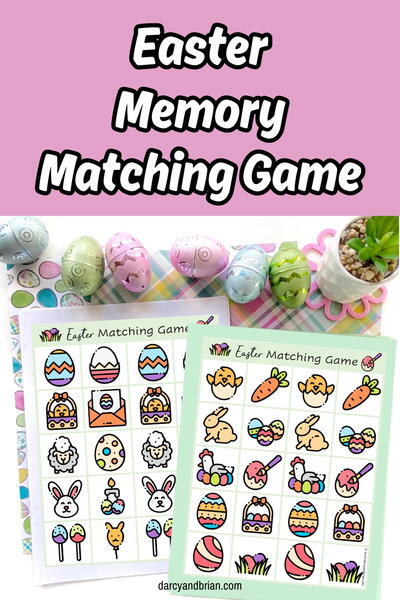 Easter Memory Matching Printable Game Easter Memory Matching Printable Game