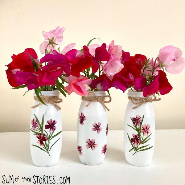 Upcycled Yogurt Drink Bottle Vases Upcycled Yogurt Drink Bottle Vases