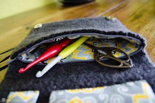 Felted Crochet Hook Case Felted Crochet Hook Case