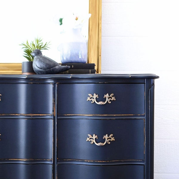 Deep Blue Dresser Makeover Deep Blue Dresser Makeover