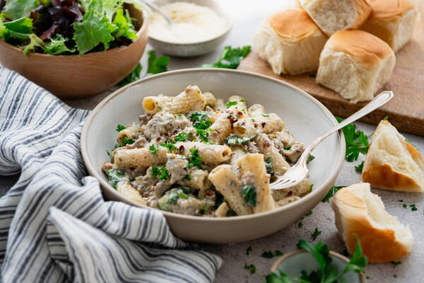 Quick And Easy Creamy Sausage Pesto Pasta Quick And Easy Creamy Sausage Pesto Pasta