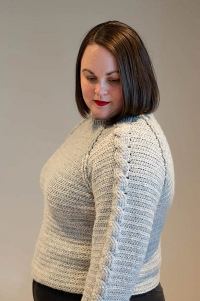 Cable Raglan Crochet Sweater Pattern