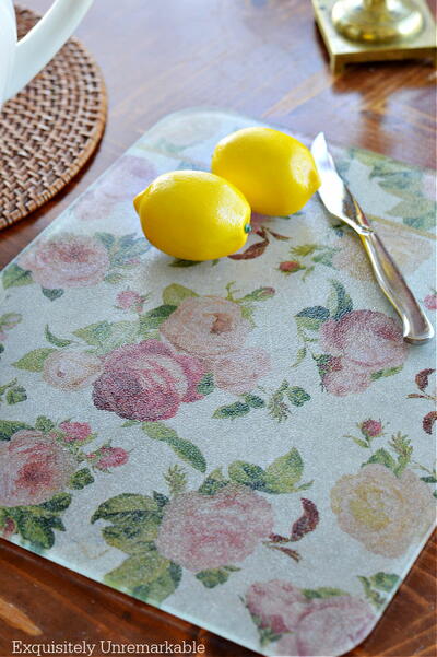 Floral Glass Cutting Board