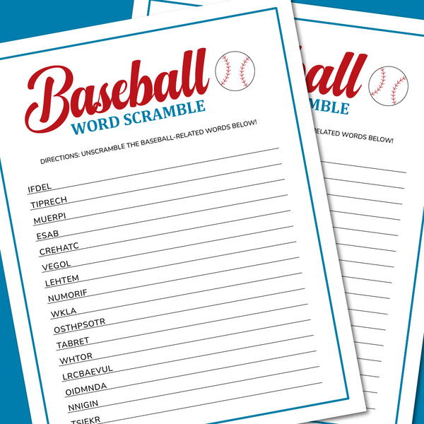 Baseball Word Scramble Baseball Word Scramble
