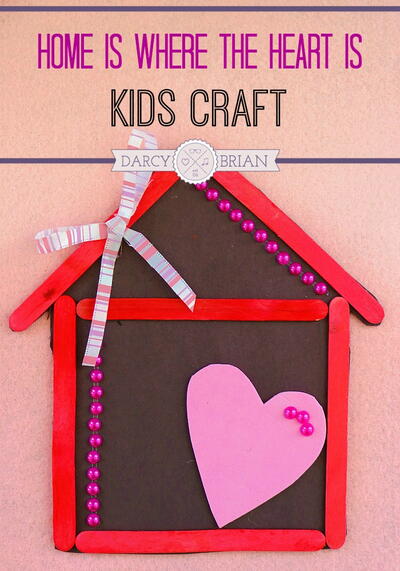 Home Is Where The Heart Is Magnet Popsicle Stick Craft