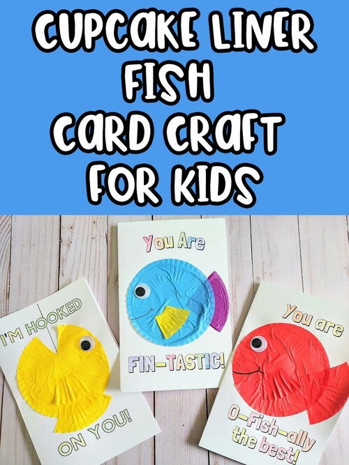Printable Fish Cupcake Liner Card Craft For Kids Printable Fish Cupcake Liner Card Craft For Kids