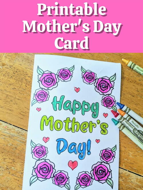 Printable Mothers Day Card For Kids To Color Printable Mother's Day Card For Kids To Color