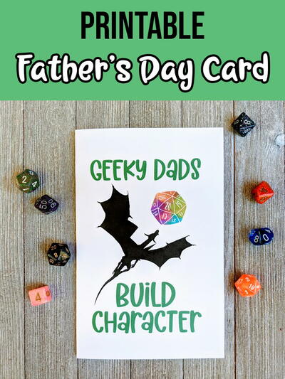 Printable Geeky Dads Build Character Card