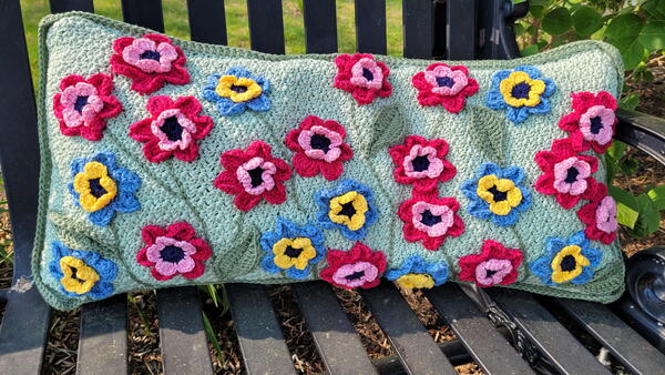 Crochet Flower Pillow Crochet Flower Pillow