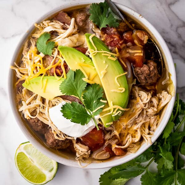 Hearty Slow Cooker Chicken Taco Soup Hearty Slow Cooker Chicken Taco Soup