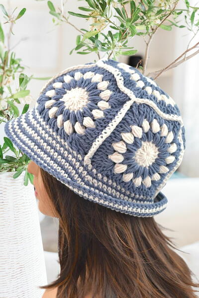 Sunburst Granny Square Bucket Hat Pattern Sunburst Granny Square Bucket Hat Pattern