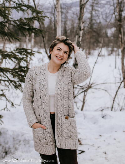 Cozy Cabled Crochet Cardigan