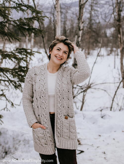 Cozy Cabled Crochet Cardigan Cozy Cabled Crochet Cardigan
