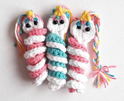 Unicorn Worry Worm Crochet Pattern