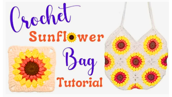 Crochet Sunflower Bag Crochet Sunflower Bag