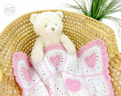 Heart Granny Square Blanket Crochet Pattern