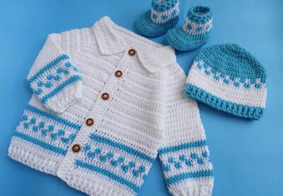 Baby Cardigan Unique Embroidered Design Jacket-beautiful Easy Patterns
