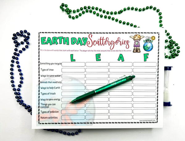 Earth Day Scattergories Earth Day Scattergories
