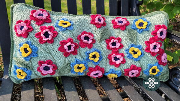 Crochet Flower Pillow Crochet Flower Pillow