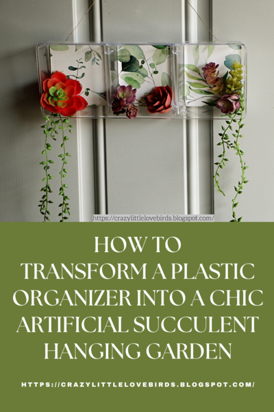 Transform A Plastic Organizer Into A Chic Artificial Succulent Hanging Garden