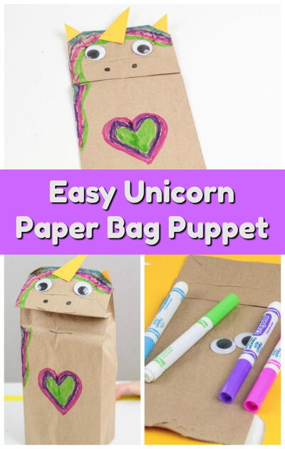 Easy Unicorn Paper Bag Craft For Preschoolers