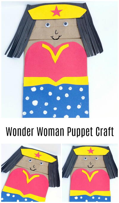 Wonder Woman Paper Bag Puppet Craft For Kids Wonder Woman Paper Bag Puppet Craft For Kids