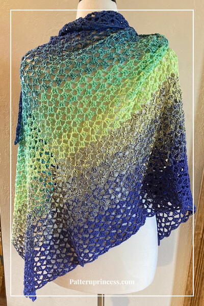 Aurora Borealis Easy Rectangular Crochet Shawl Pattern