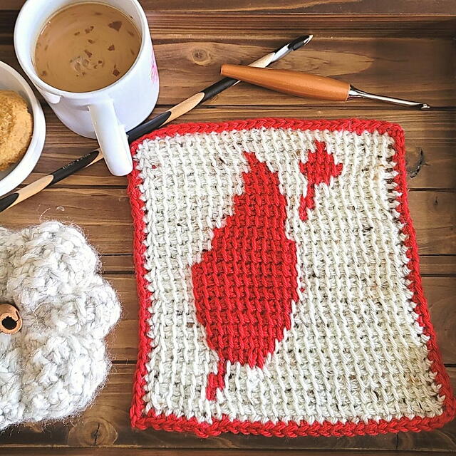 Tunisian Leaves Square Tunisian Leaves Square