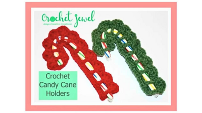 Crochet Candy Cane Holder