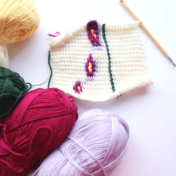 Tunisian Orchid Square Tunisian Orchid Square