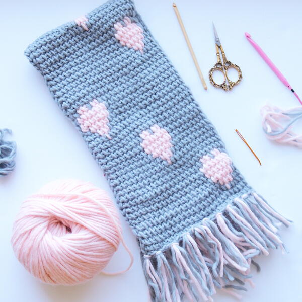 Tunisian Sweetheart Scarf Tunisian Sweetheart Scarf