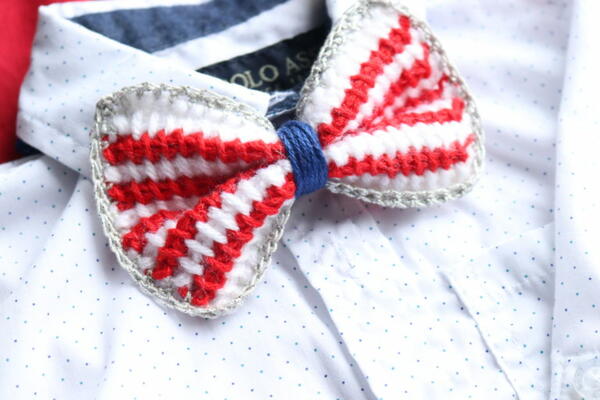 Striped Tunisian Bowtie Striped Tunisian Bowtie