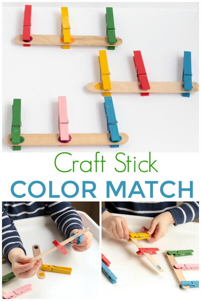 Popsicle Stick Fine Motor Color Match Game Popsicle Stick Fine Motor Color Match Game