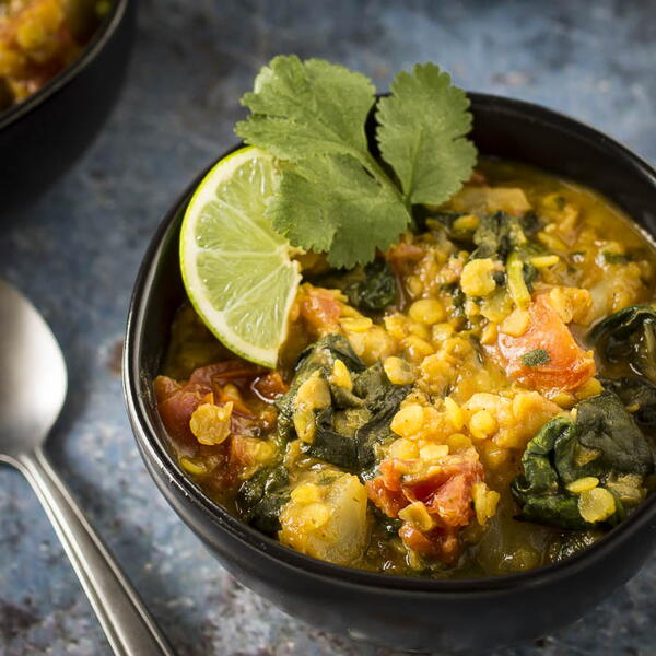 Hearty Slow Cooker Red Lentil Stew With Spinach Hearty Slow Cooker Red Lentil Stew With Spinach