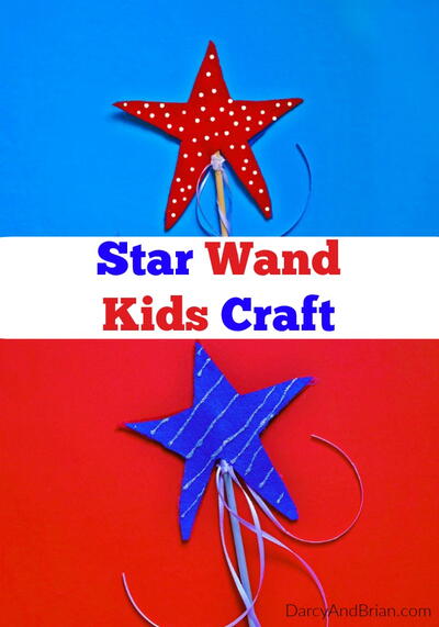 Double Sided Star Wand 4th Of July Kids Craft