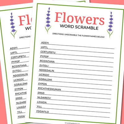Flower Word Scramble