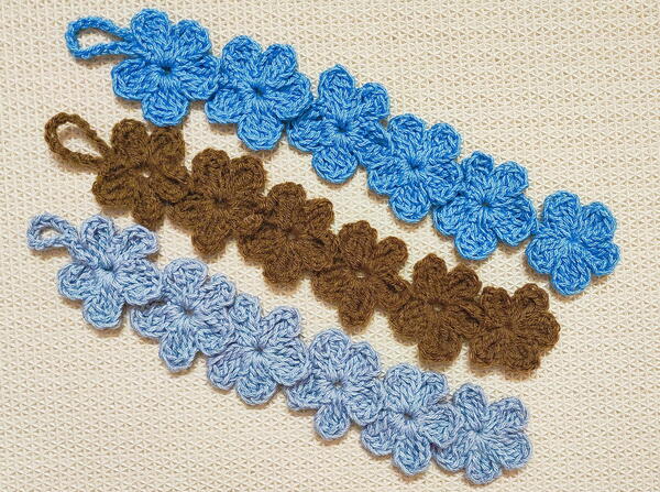 Crochet Flower Garland Bookmark Crochet Flower Garland Bookmark