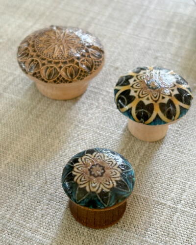 Decoupaged Wooden Knobs Decoupaged Wooden Knobs