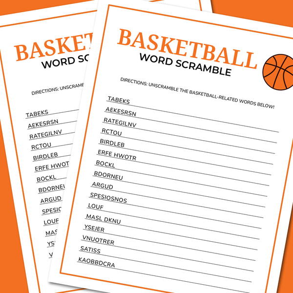 Basketball Word Scramble Basketball Word Scramble