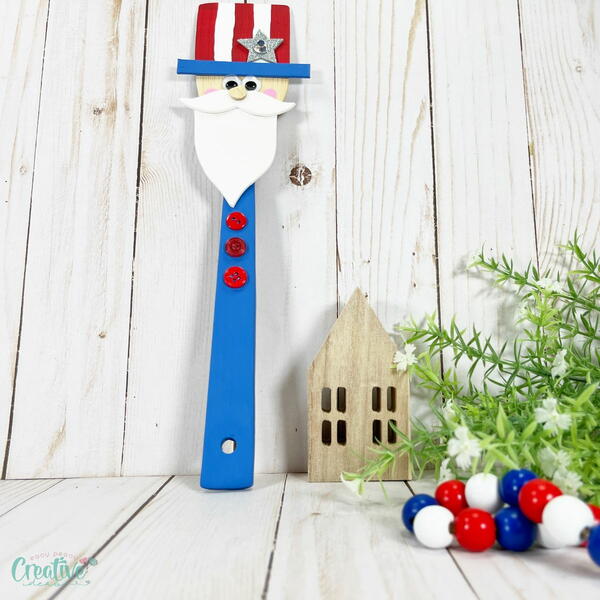 Wooden Spoon Uncle Sam Patriotic Craft Wooden Spoon Uncle Sam Patriotic Craft