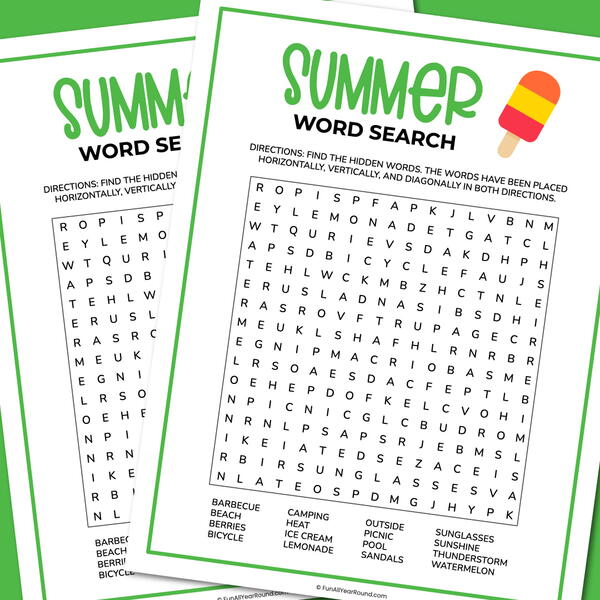 Summer Word Search Summer Word Search