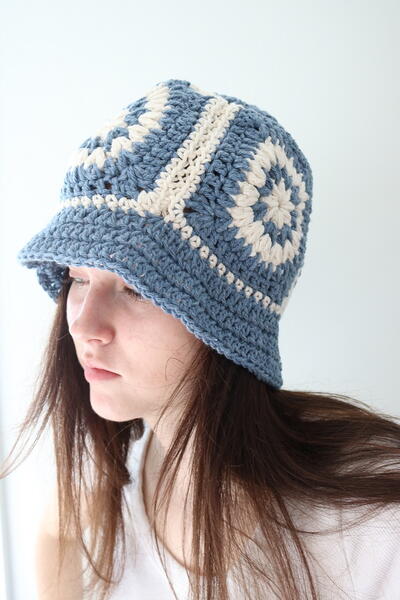 Nantucket Granny Square Bucket Hat Nantucket Granny Square Bucket Hat