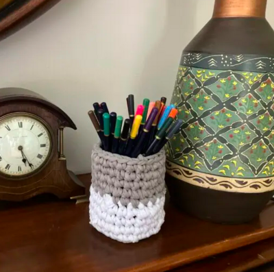 T-shirt Yarn Pencil Holder Crochet Pattern