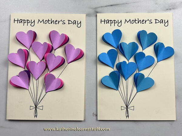 Mothers Day Heart Balloon Card Mother's Day Heart Balloon Card
