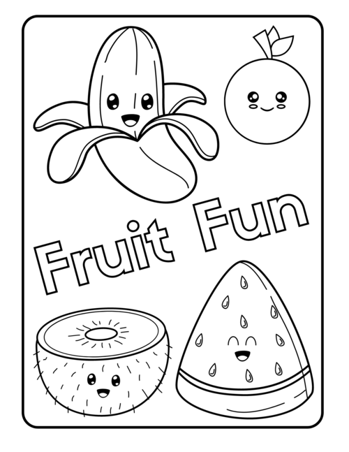 Fun Fruit Coloring Pages Fun Fruit Coloring Pages