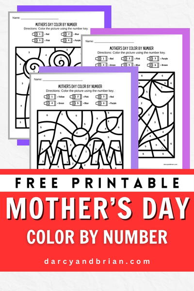 Mothers Day Color By Number Mother's Day Color By Number